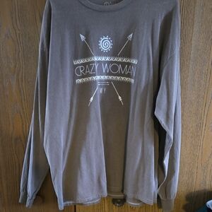 Crazy Woman Long Sleeve Tee - Gray Sz XXL